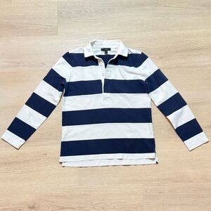J. Crew Women's Rugby Shirt  in Navy and White Stripes
